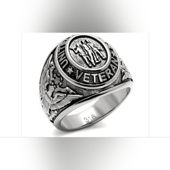 New stainless steel military United States Veteran ring size 8 - 14 - Picture 4 of 7